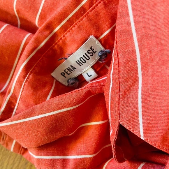 Pena House candy pinstripe collared button up long sleeve dress shirt - Picture 4 of 4